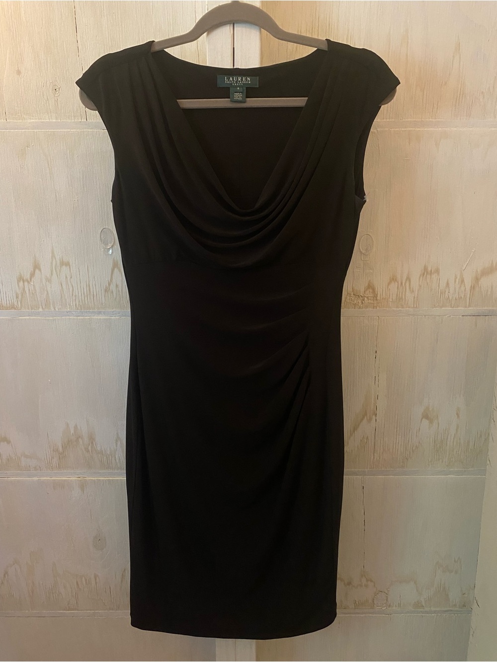 Ralph Lauren Black Cowl Neck Midi Dress